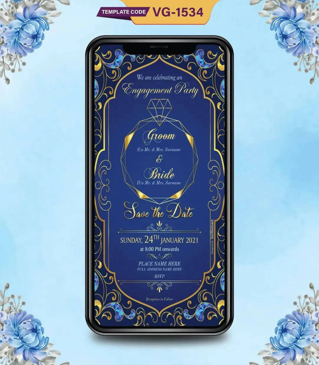 Modern Engagement Invitation Card