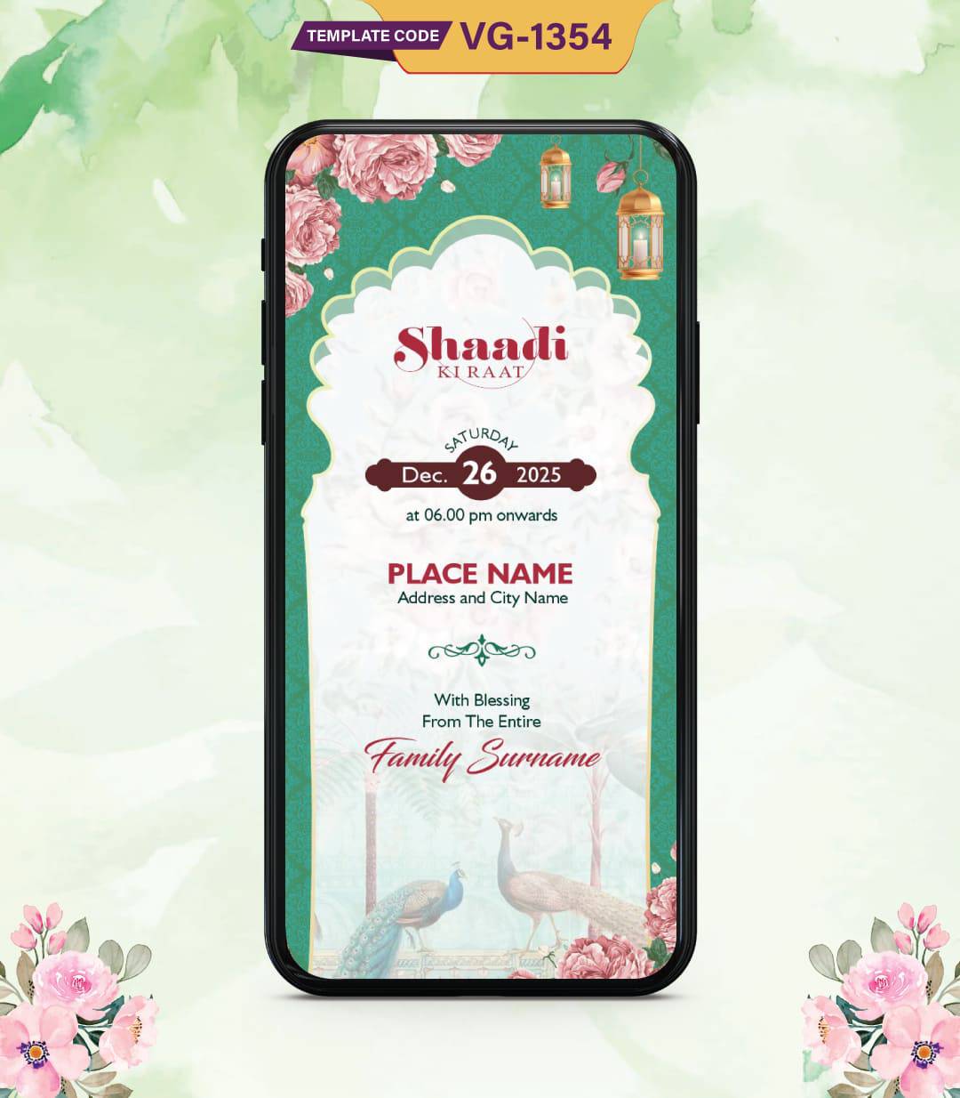 Modern Indian Wedding Invitation Card