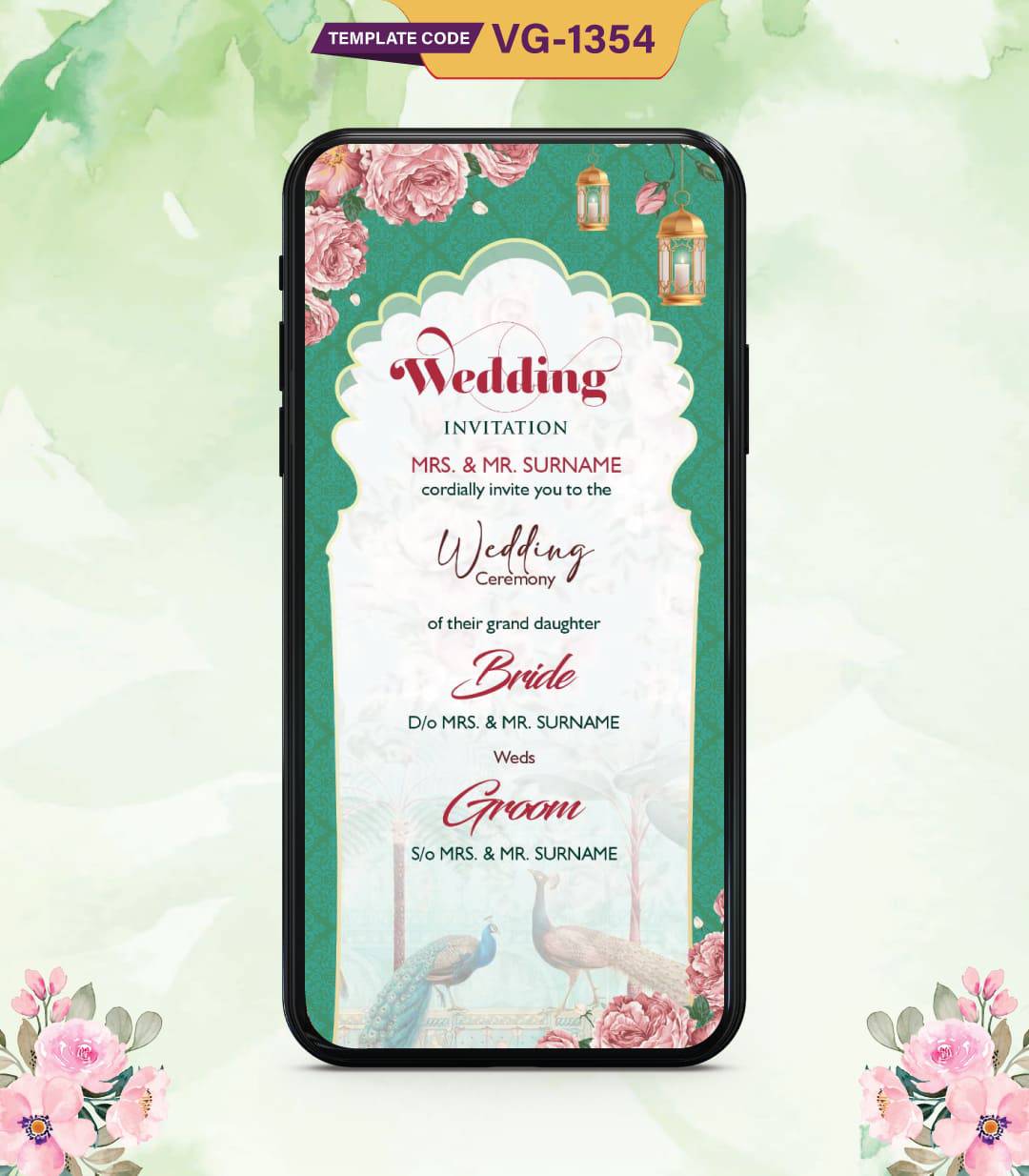 Modern Indian Wedding Invitation Card