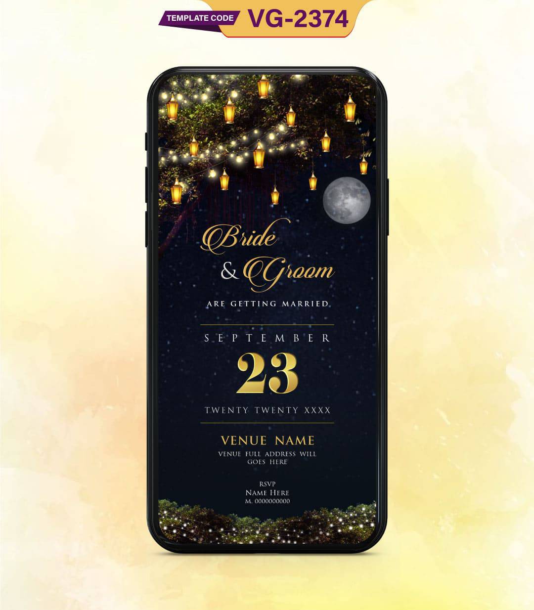 Moon Theme Wedding Invitation Card