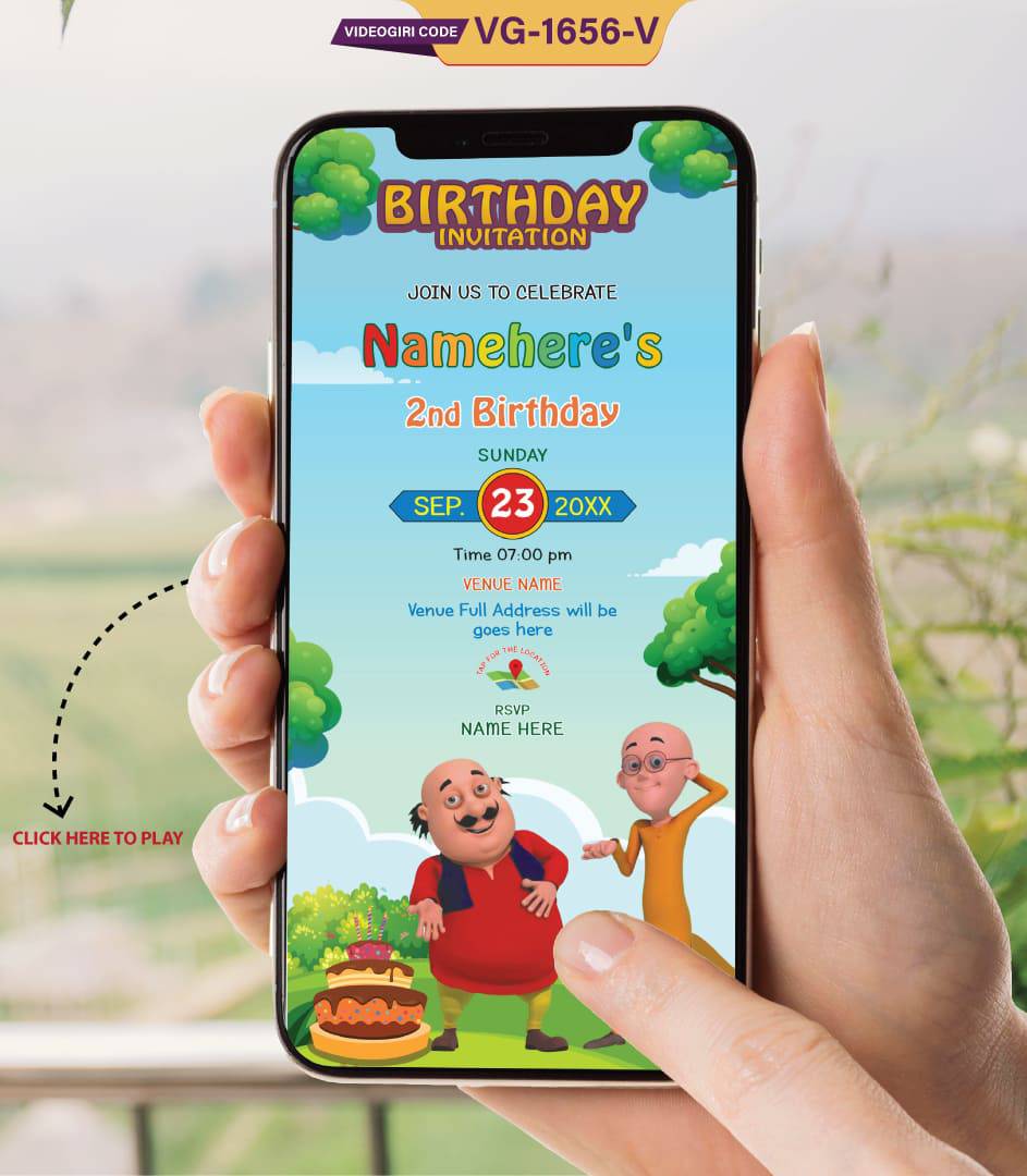 Motu Patlu Birthday Party Invitation Video