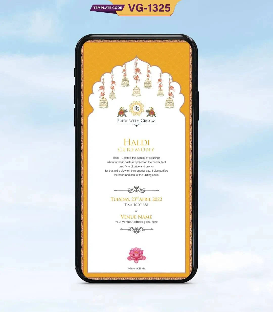 Mughal Theme Wedding Invitation Pdf Card