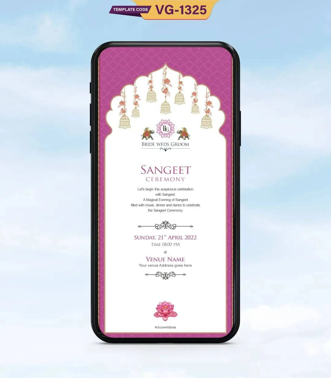 Mughal Theme Wedding Invitation Pdf Card