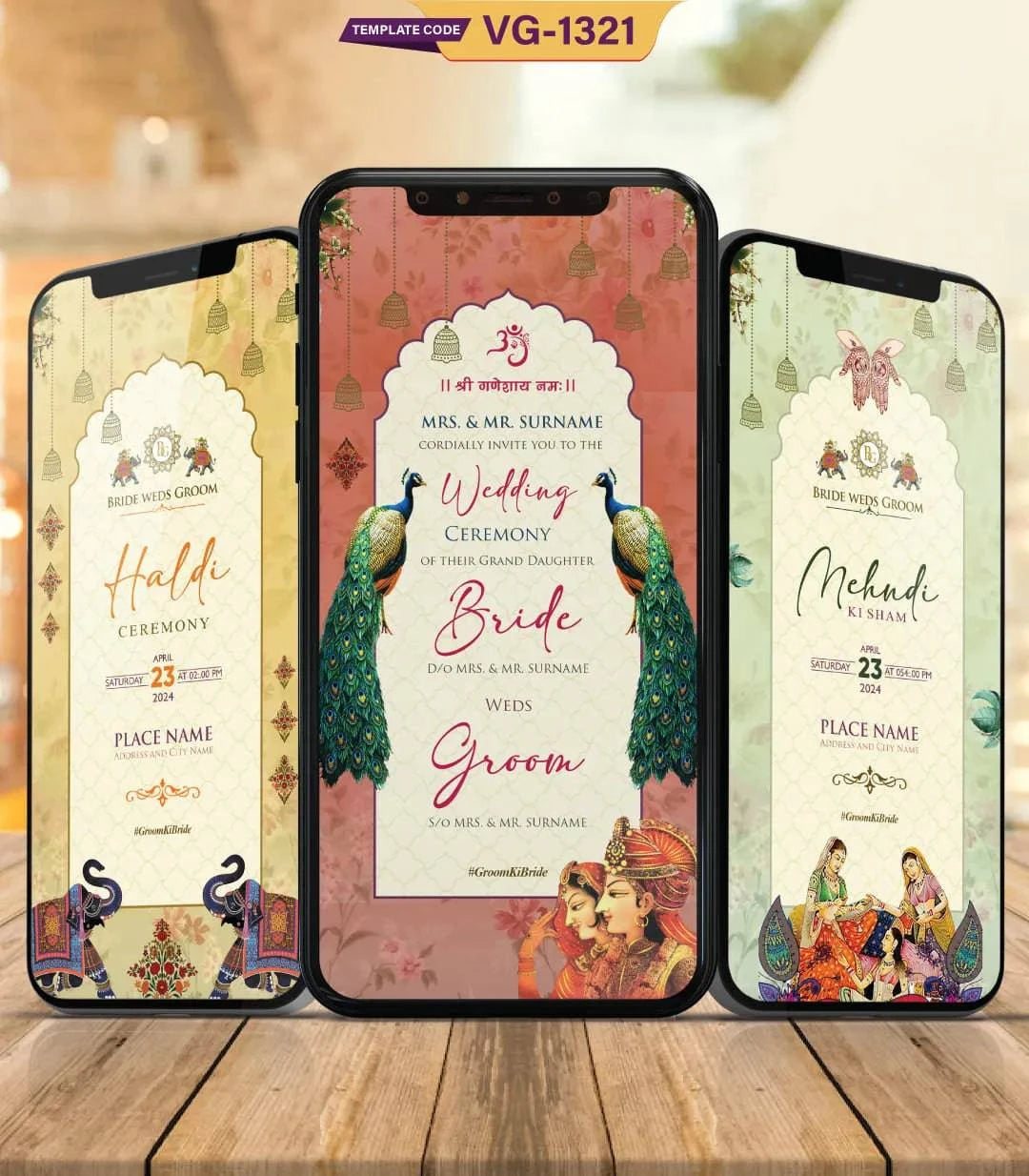 Multi Events Wedding Invitation PDF Cards