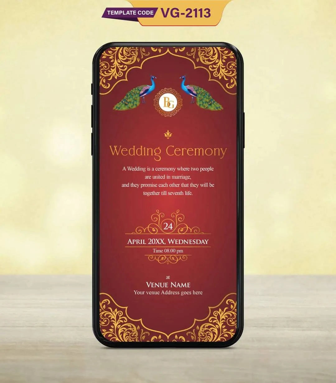 Multicolor Wedding Card