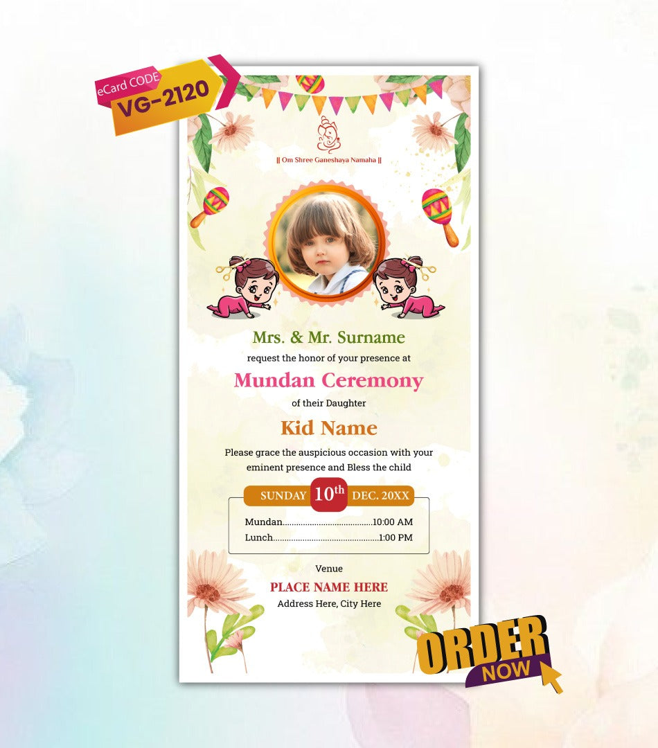 Mundan Invitation Card Online