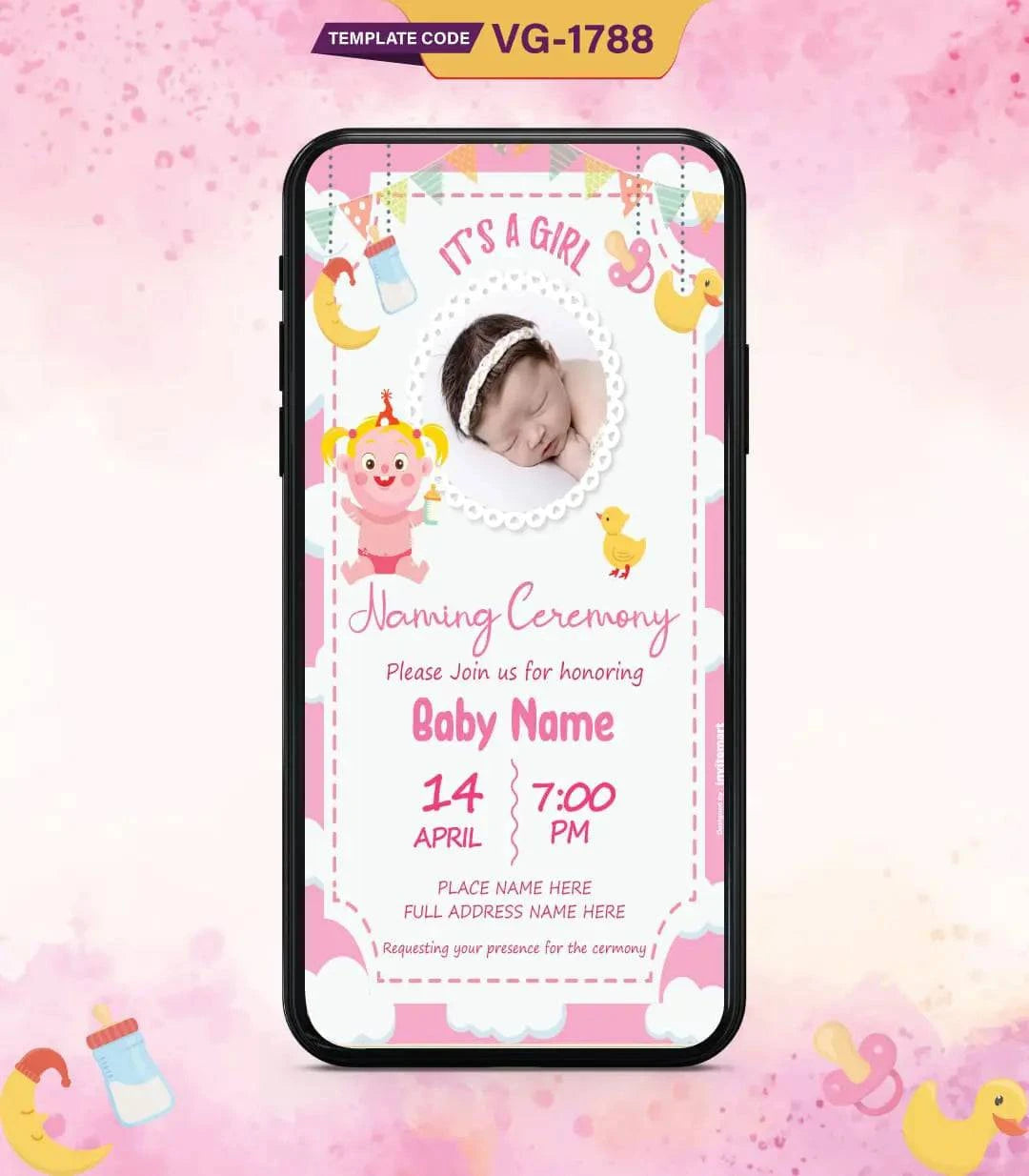Naming Ceremony Invitation Card