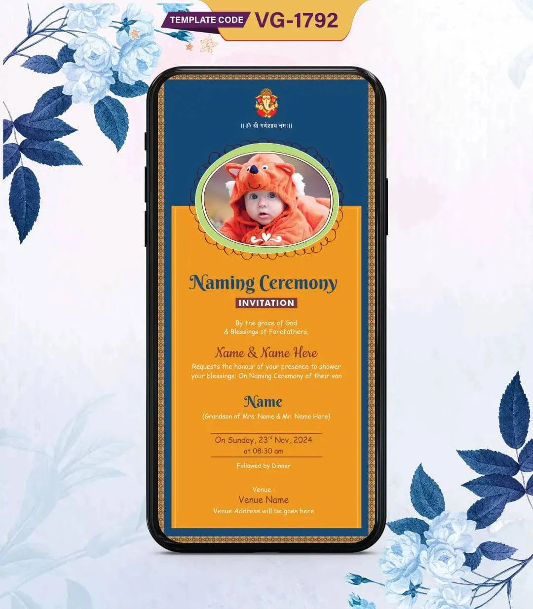 Naming Ceremony Invitation Templates