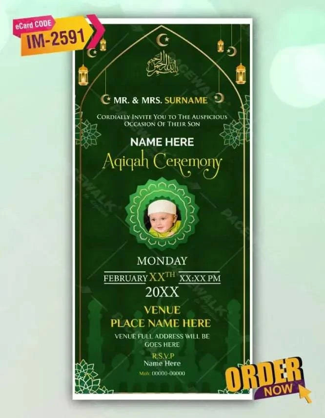 Online Aqiqah Invitation Card