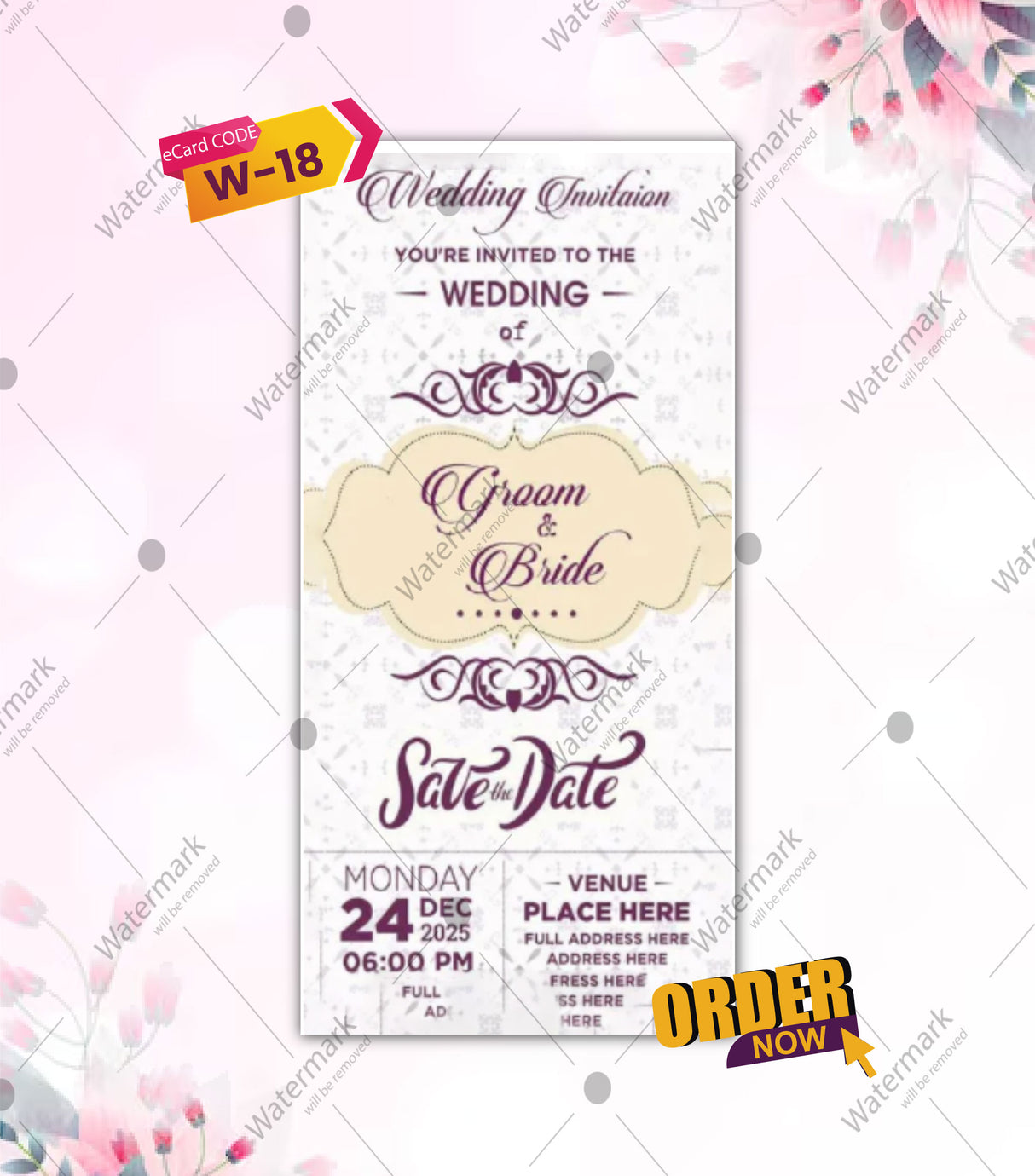 Online Modern Wedding Invitation eCards