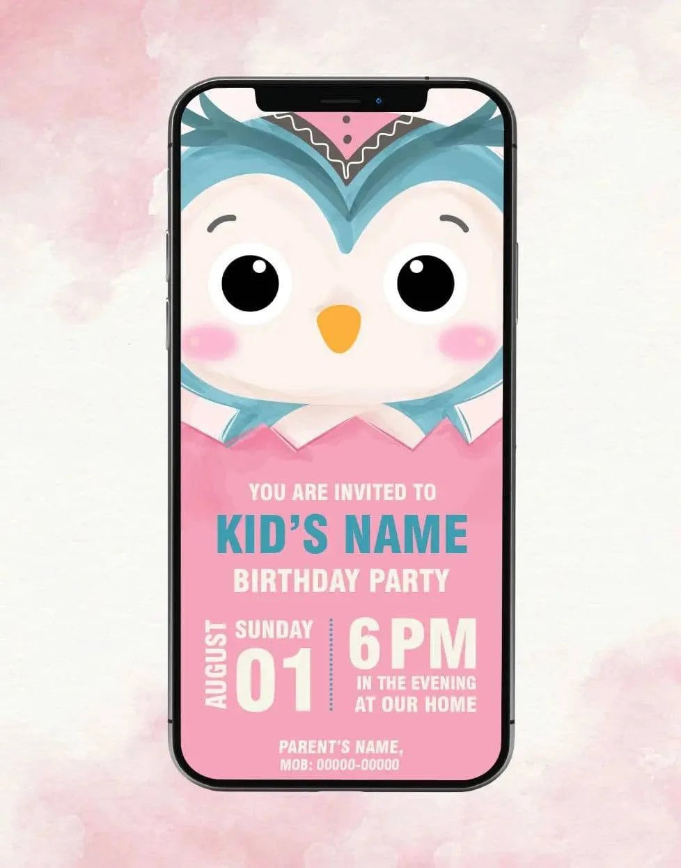 Owl Birthday Invitation Card