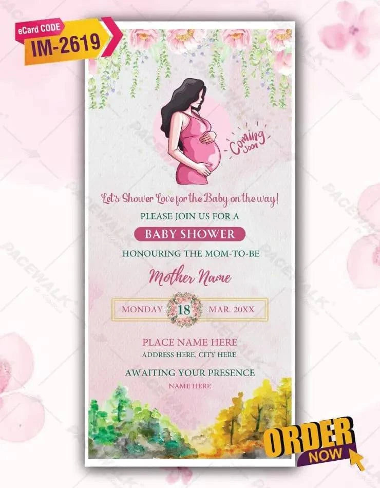 Pastel Colors Baby Shower Invitation Card
