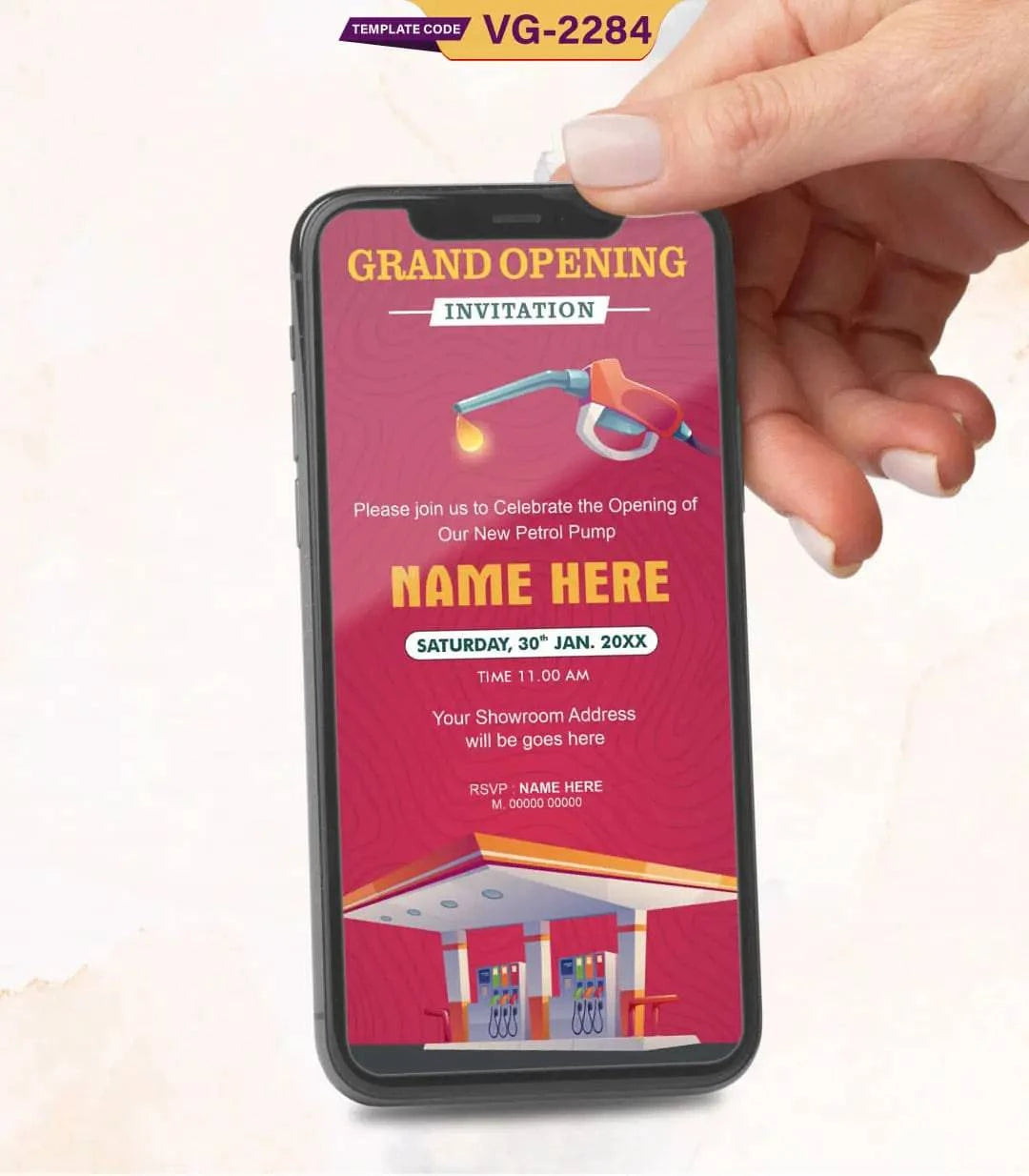 Petrol Pump Opening Invitation Card |