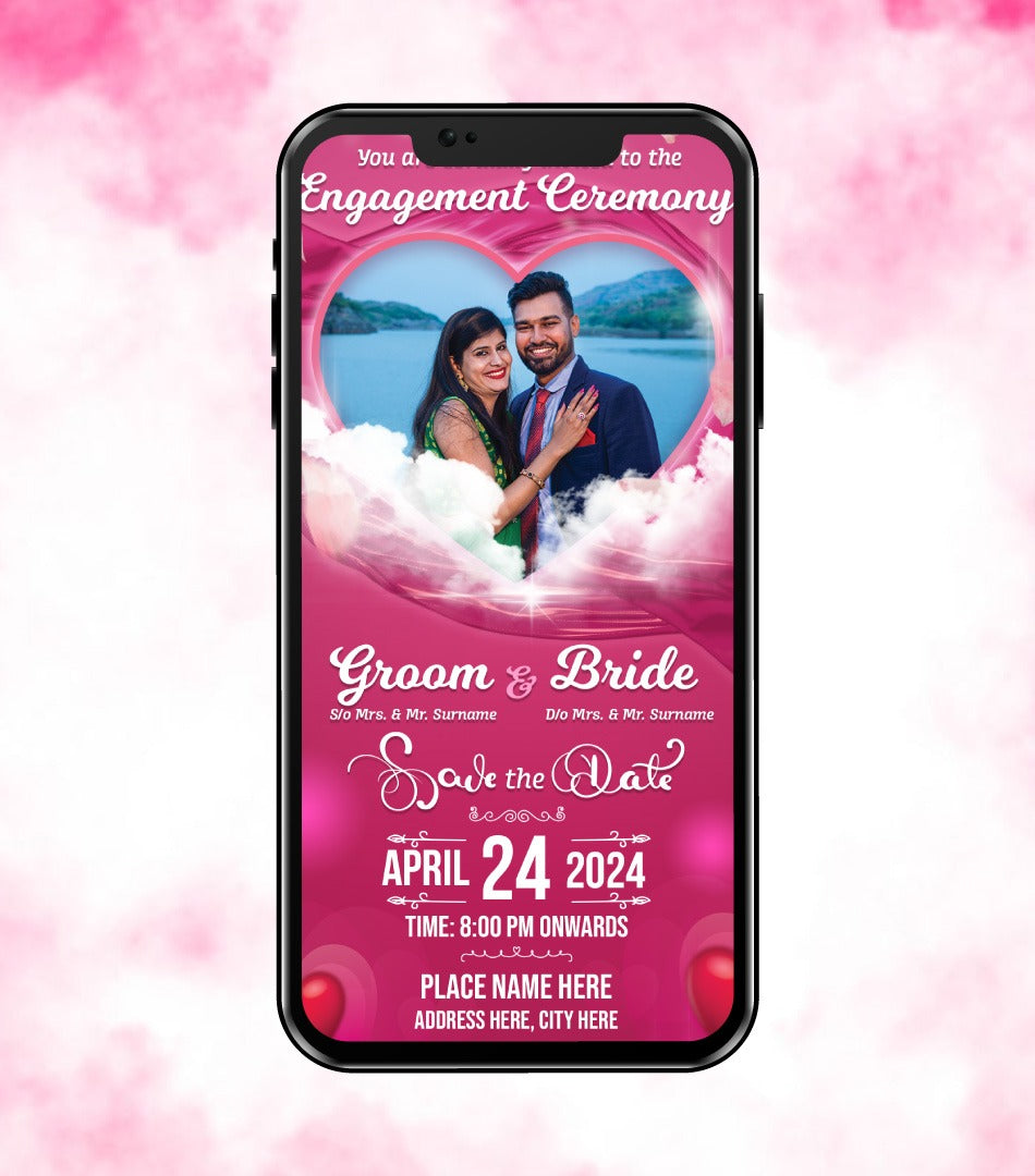 Photo Based Engagement Invitation Card