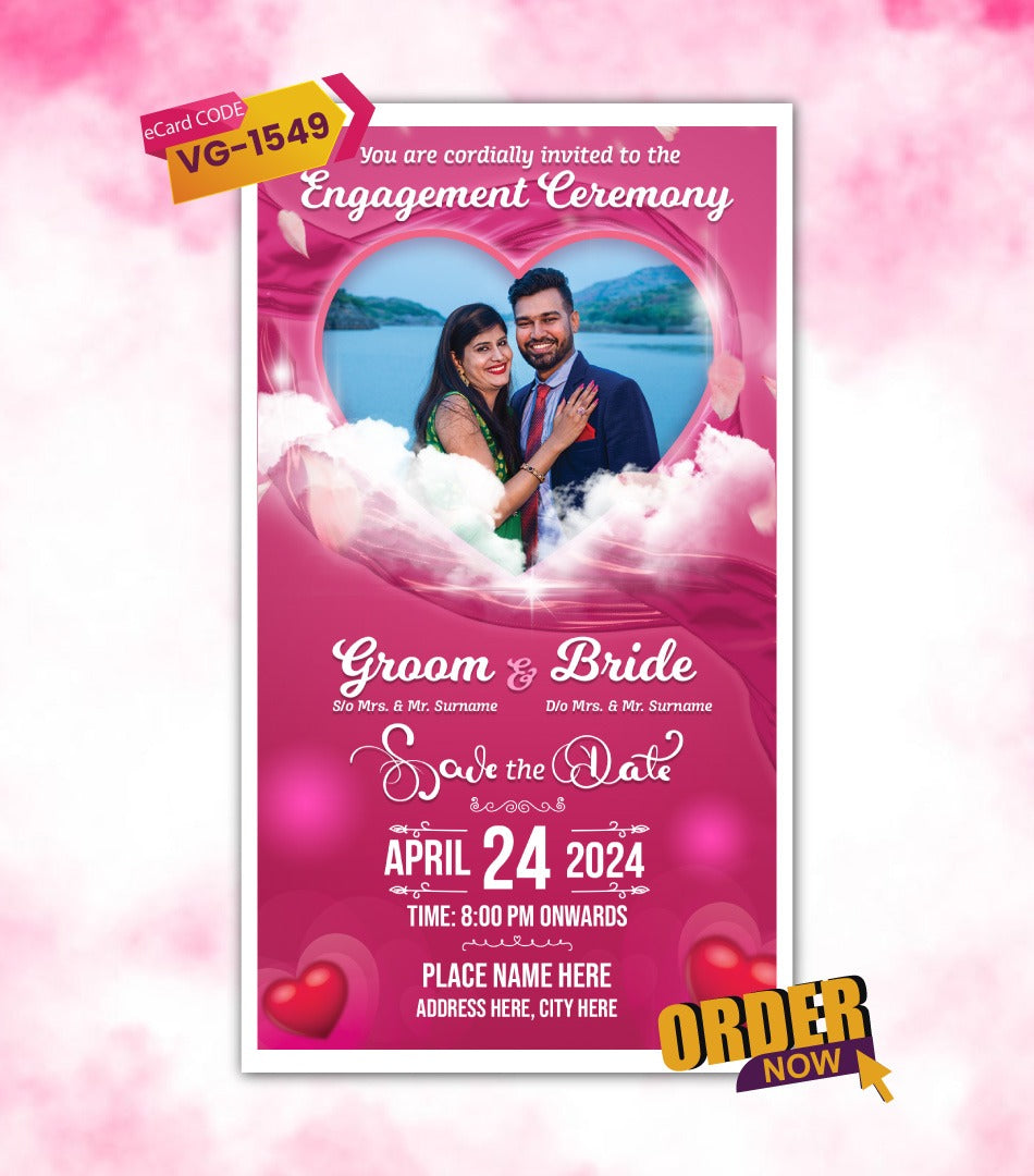 Photo Based Engagement Invitation Card