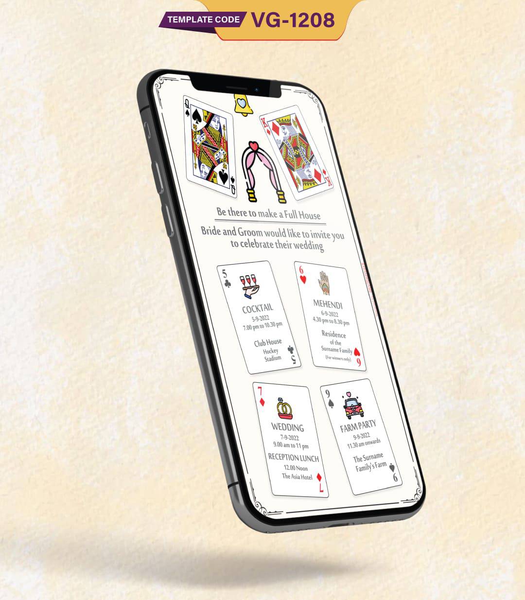 Poker Playing Card Wedding Invitation