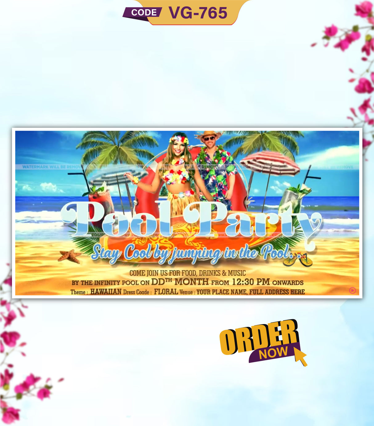 Pool Party Invitation For Wedding