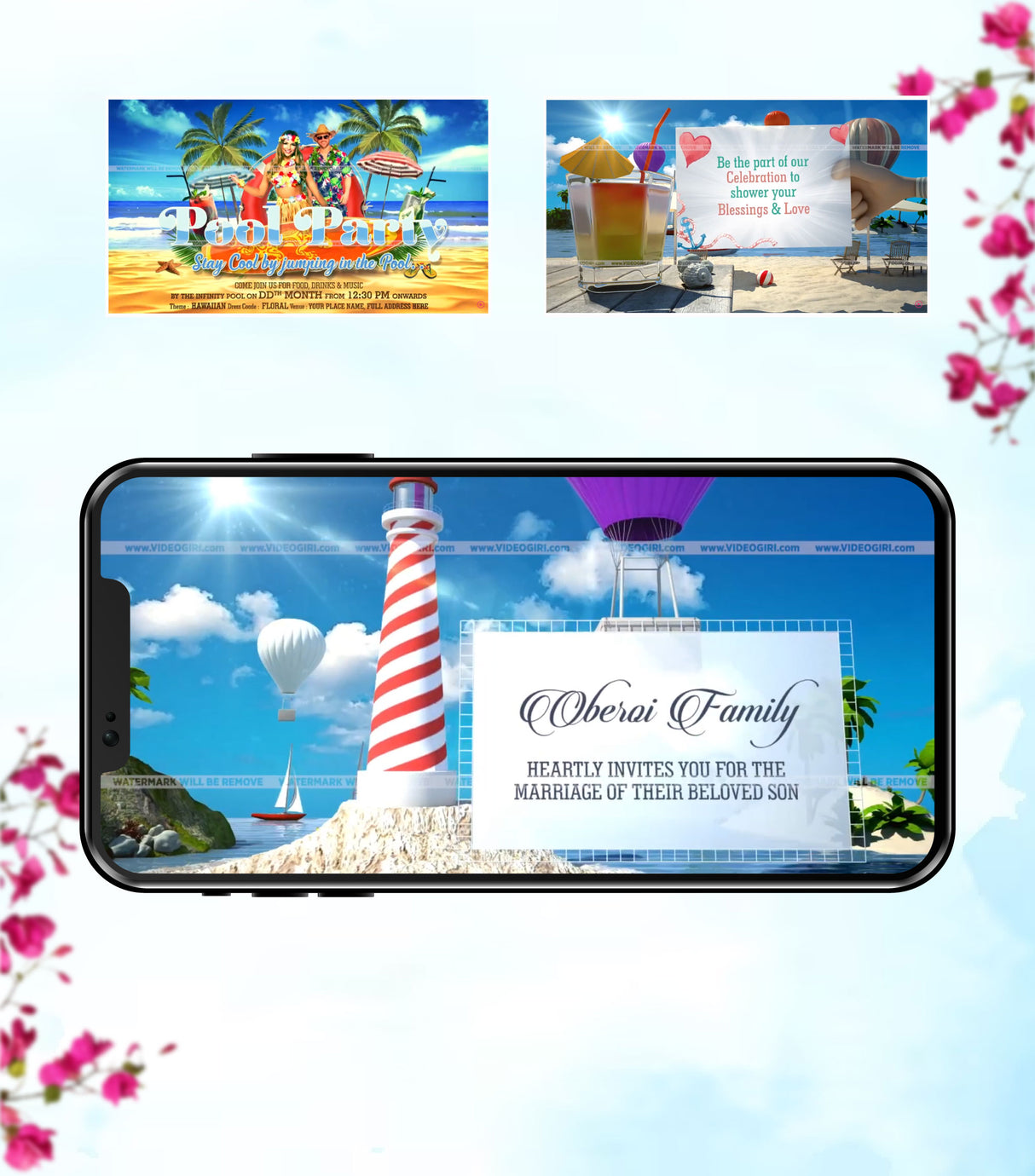 Pool Party Invitation For Wedding