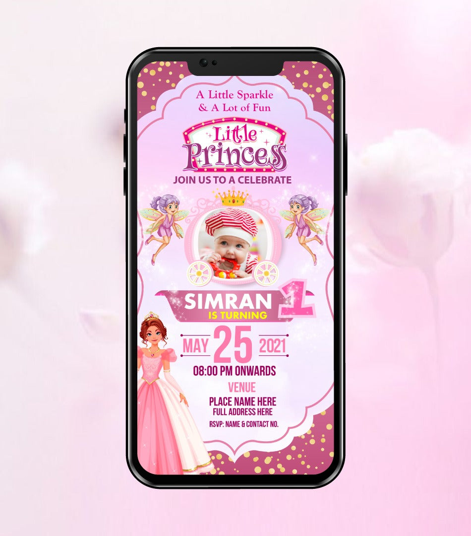 Princess Birthday Invitation Card