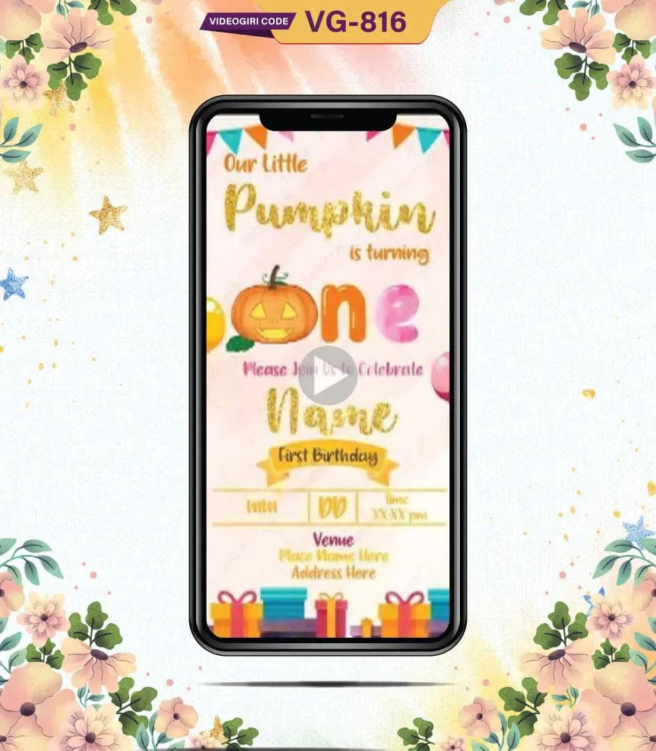 Pumpkin Themed Birthday Invitation Video