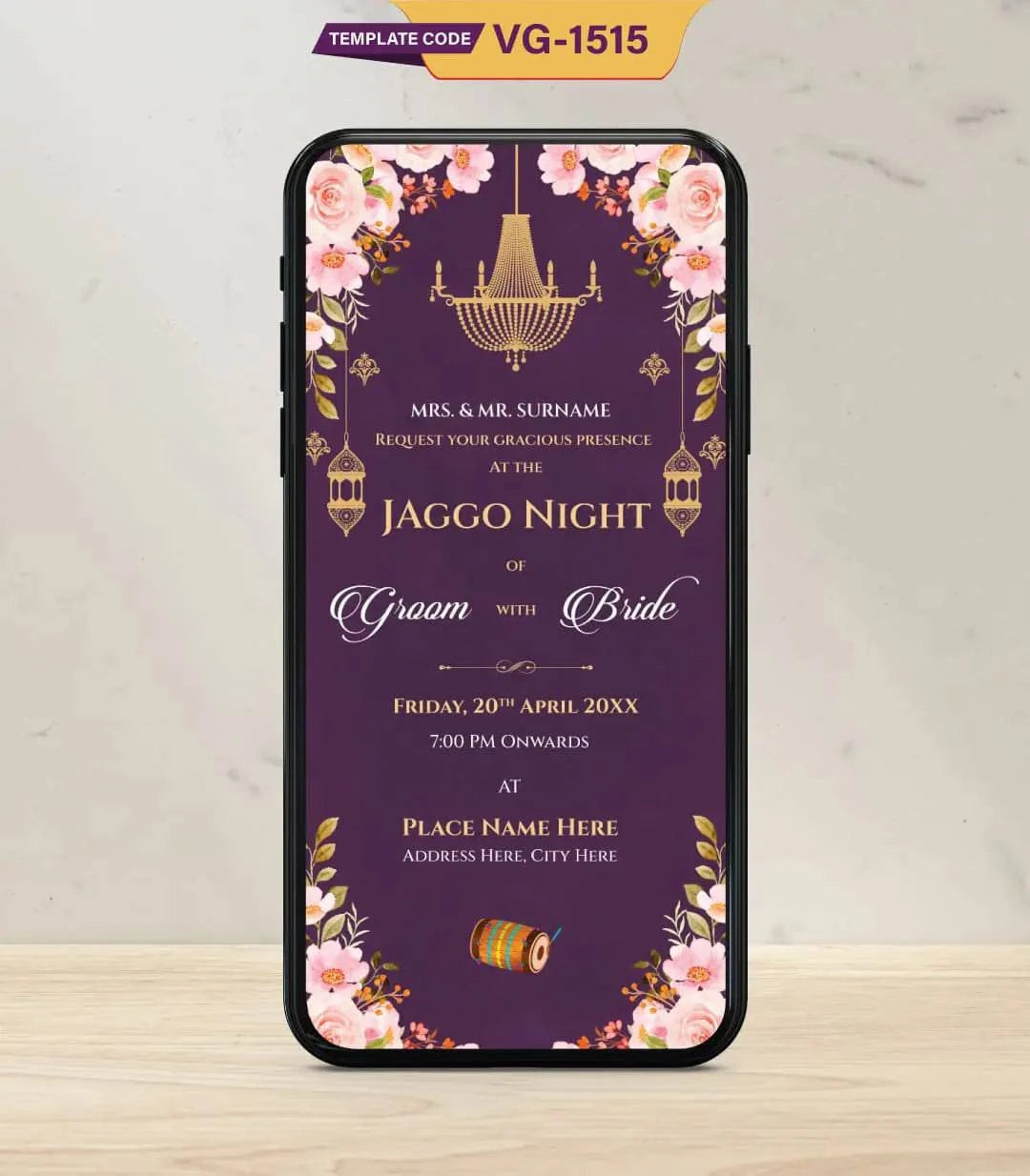 Punjabi Caricature Multiple Events Wedding Invitation PDF