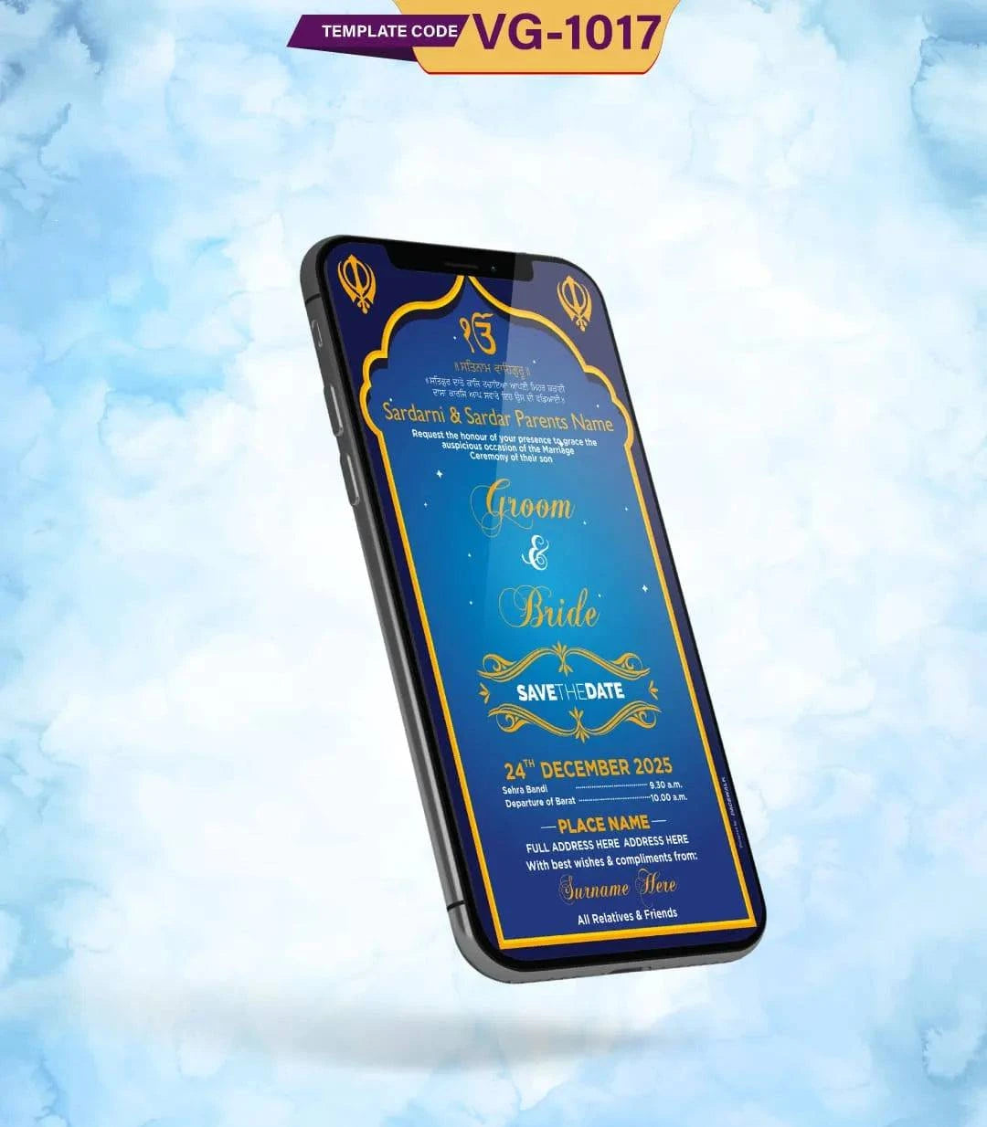 Punjabi Sikh Wedding Invitation eCards