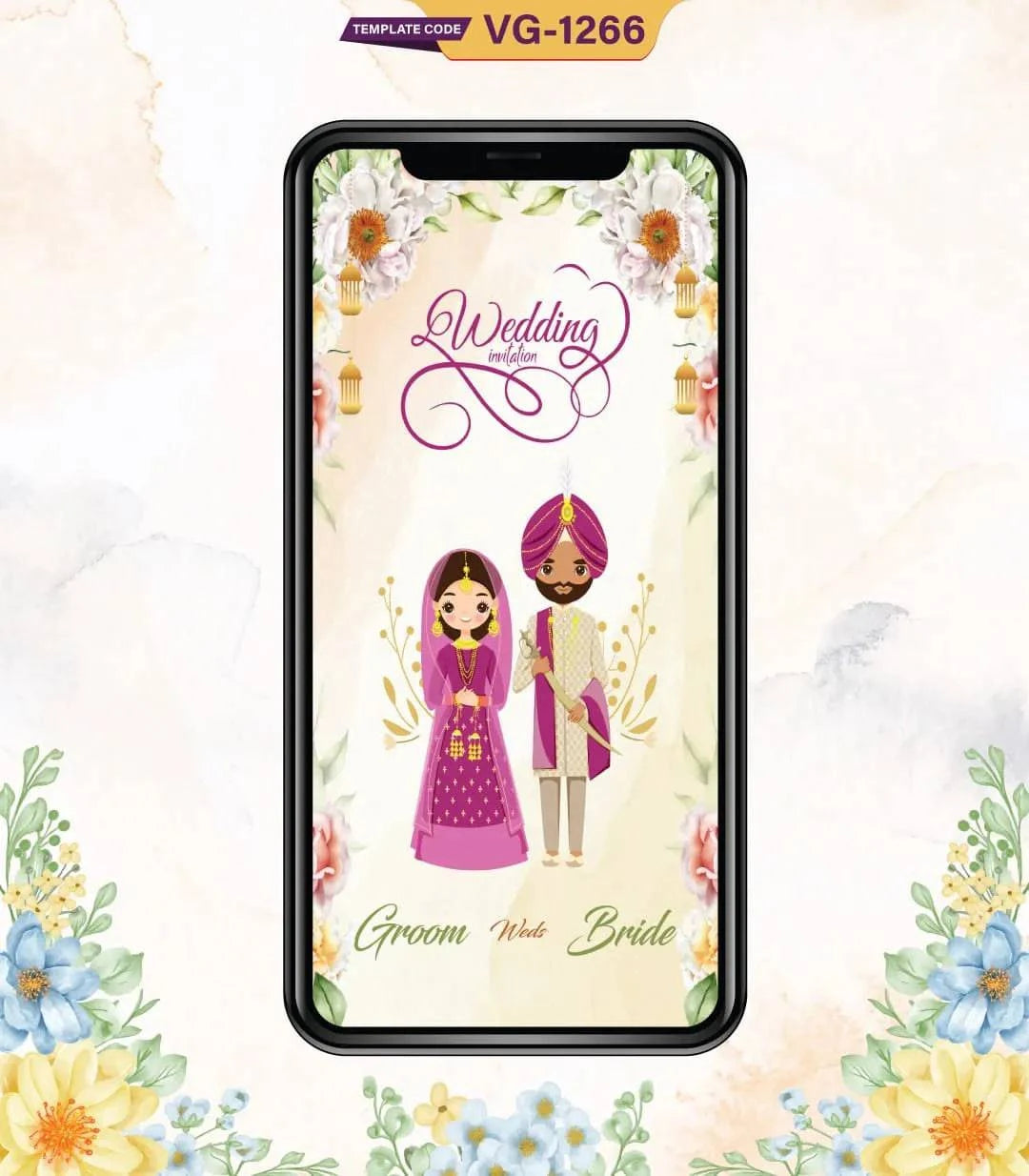 Punjabi Wedding Invitation PDF Card