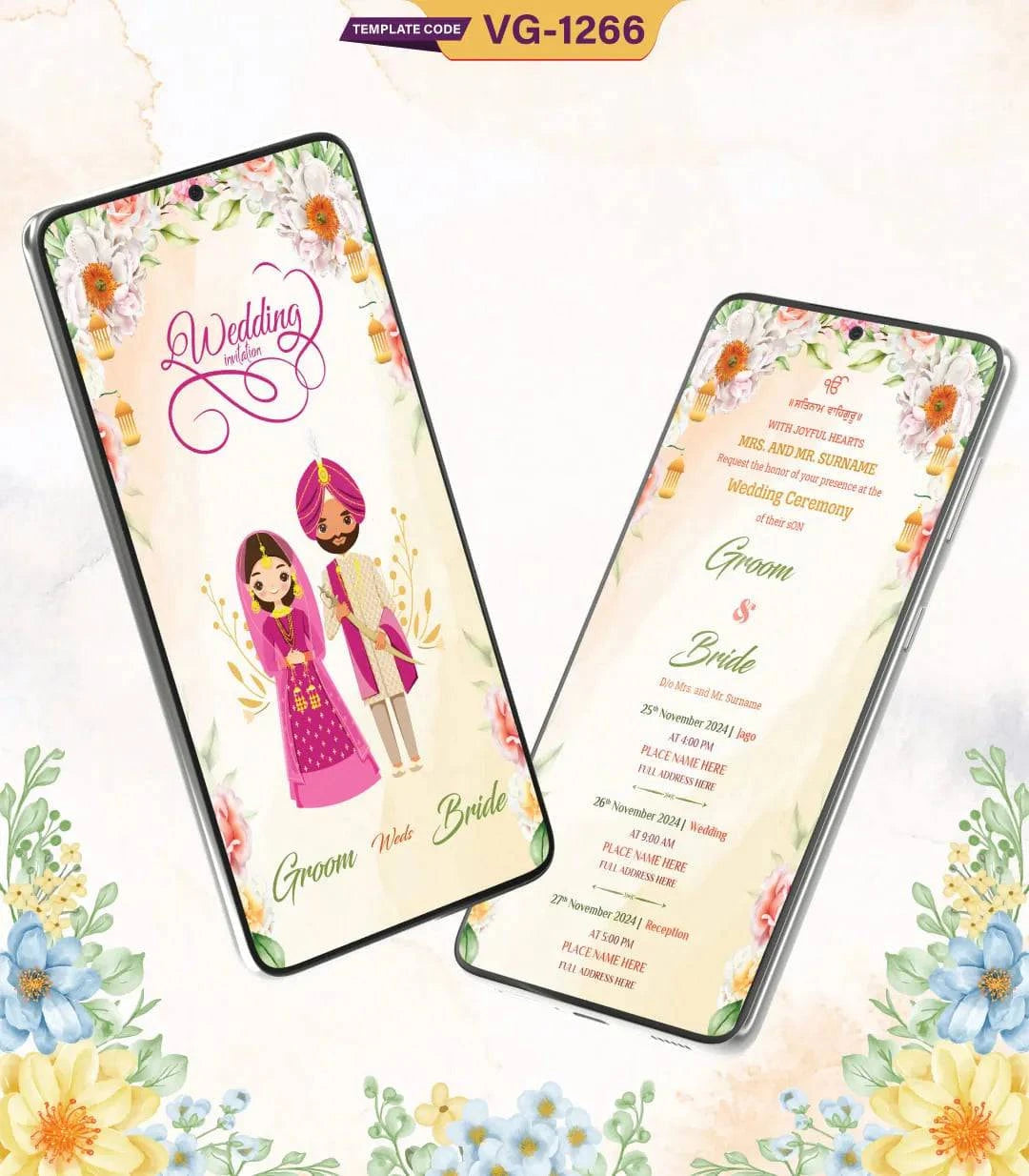 Punjabi Wedding Invitation PDF Card