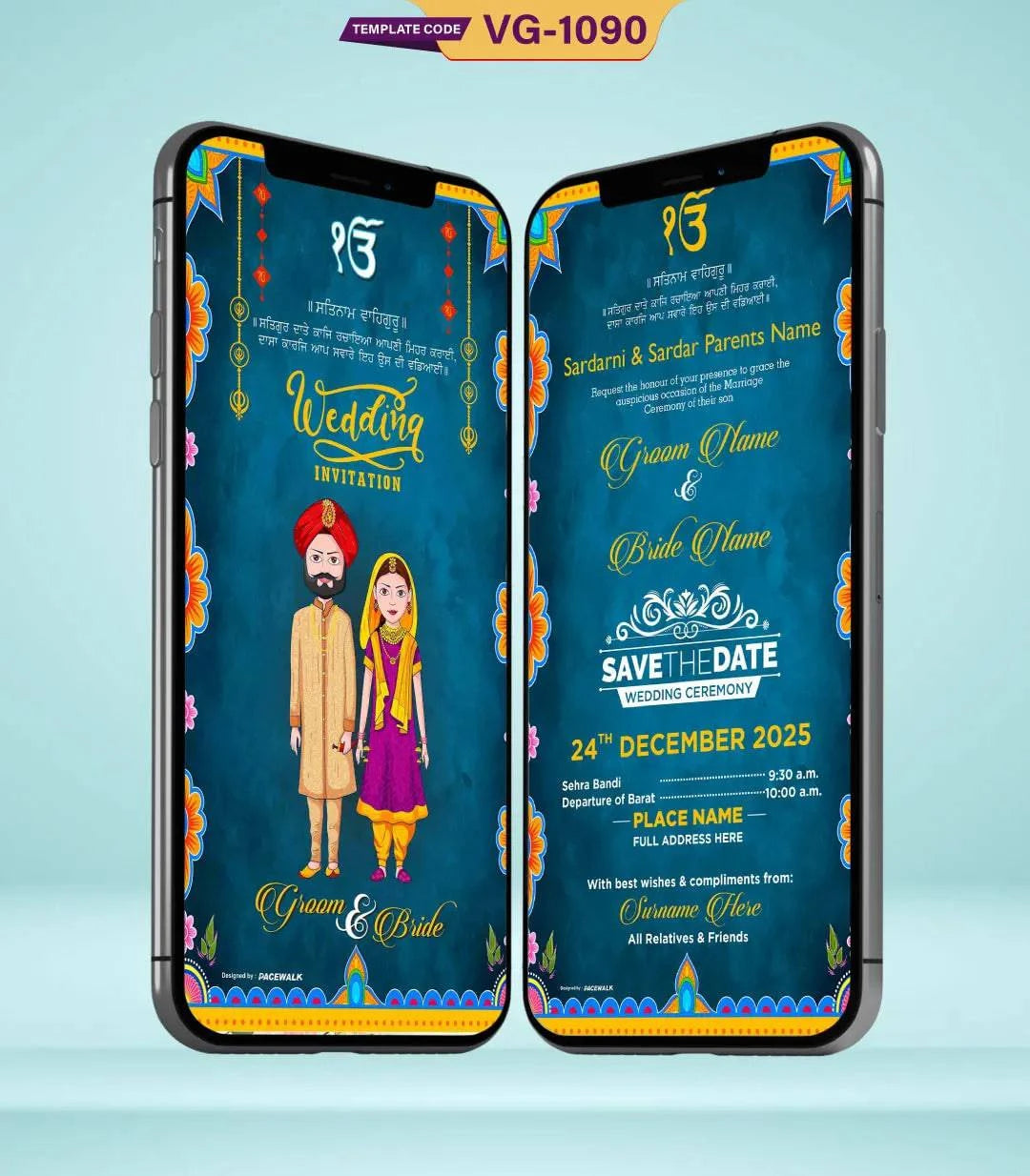 Punjabi Wedding Invite Card