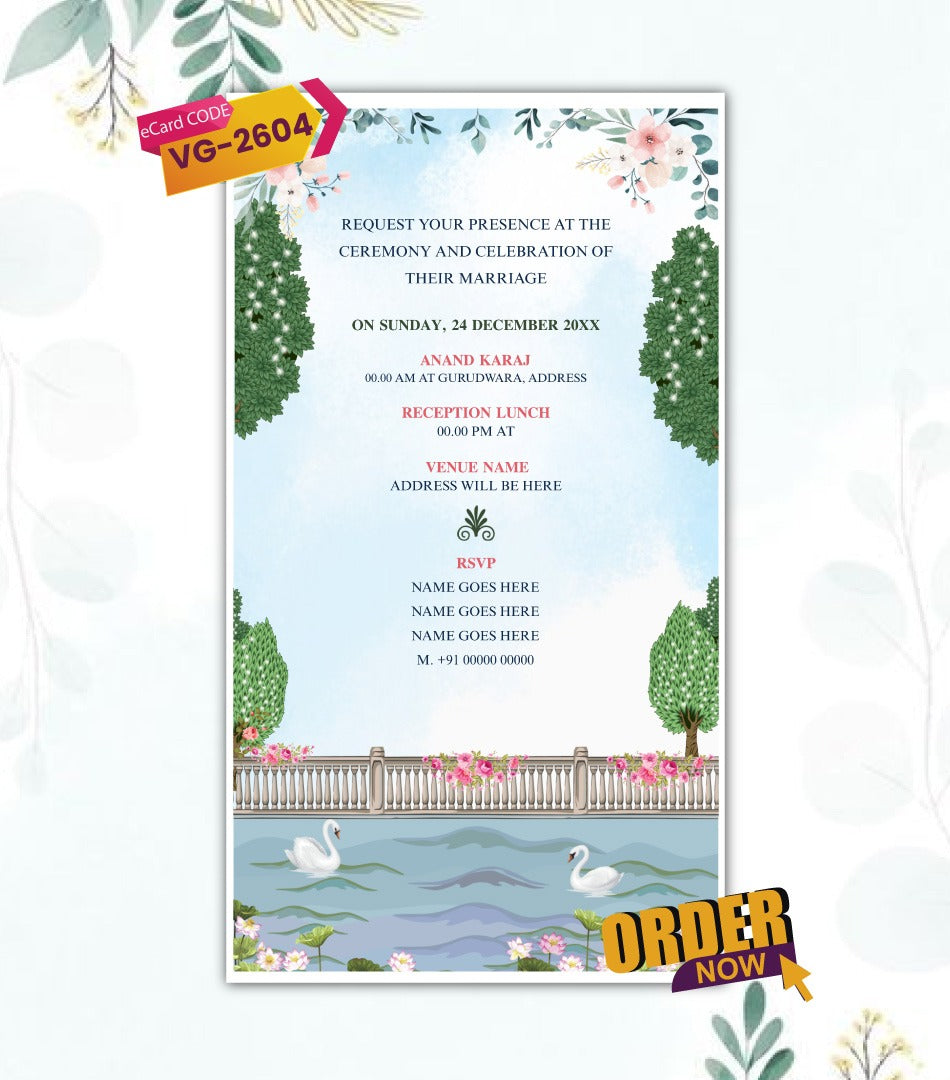 Punjabi AI Cartoon Wedding Invitation Card