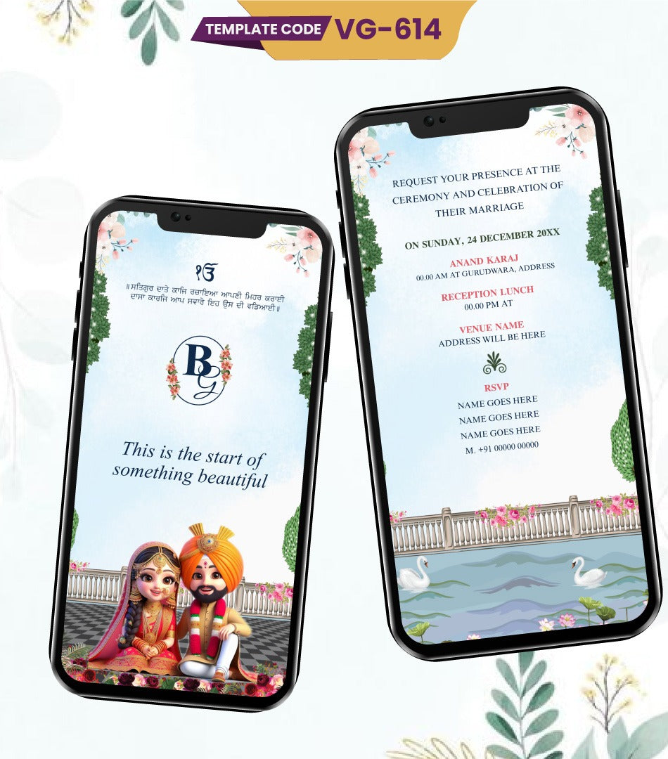 Punjabi AI Cartoon Wedding Invitation Video