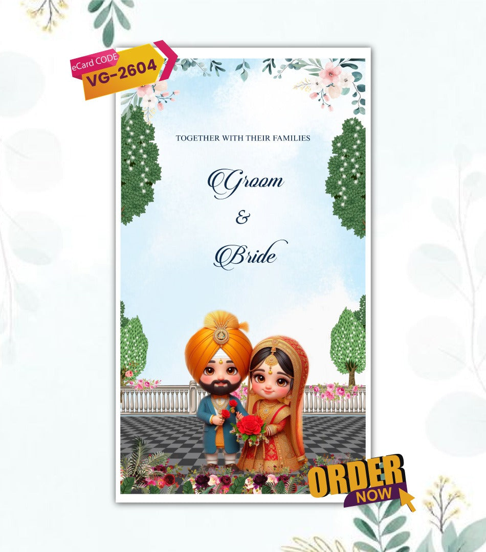 Punjabi AI Cartoon Wedding Invitation Video
