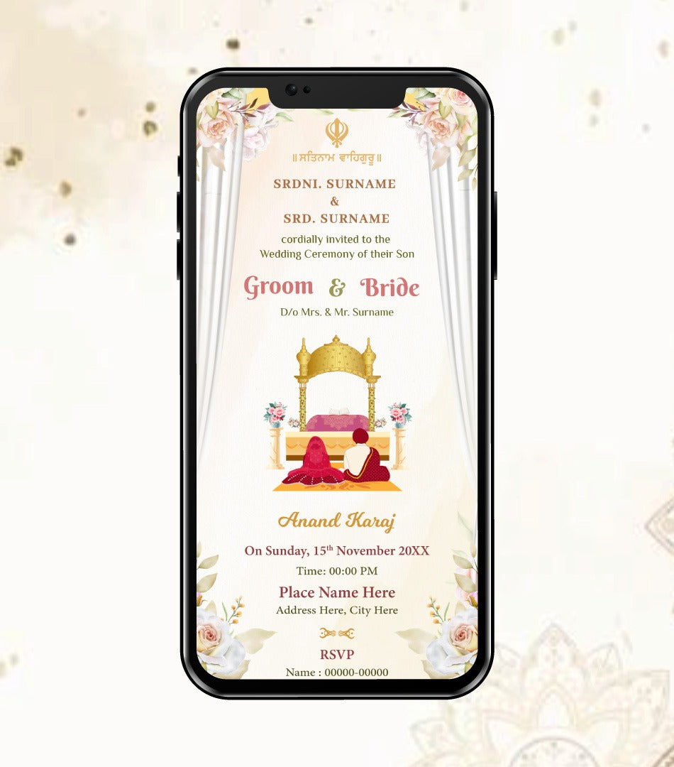 Punjabi Anand Karaj Wedding Invitation