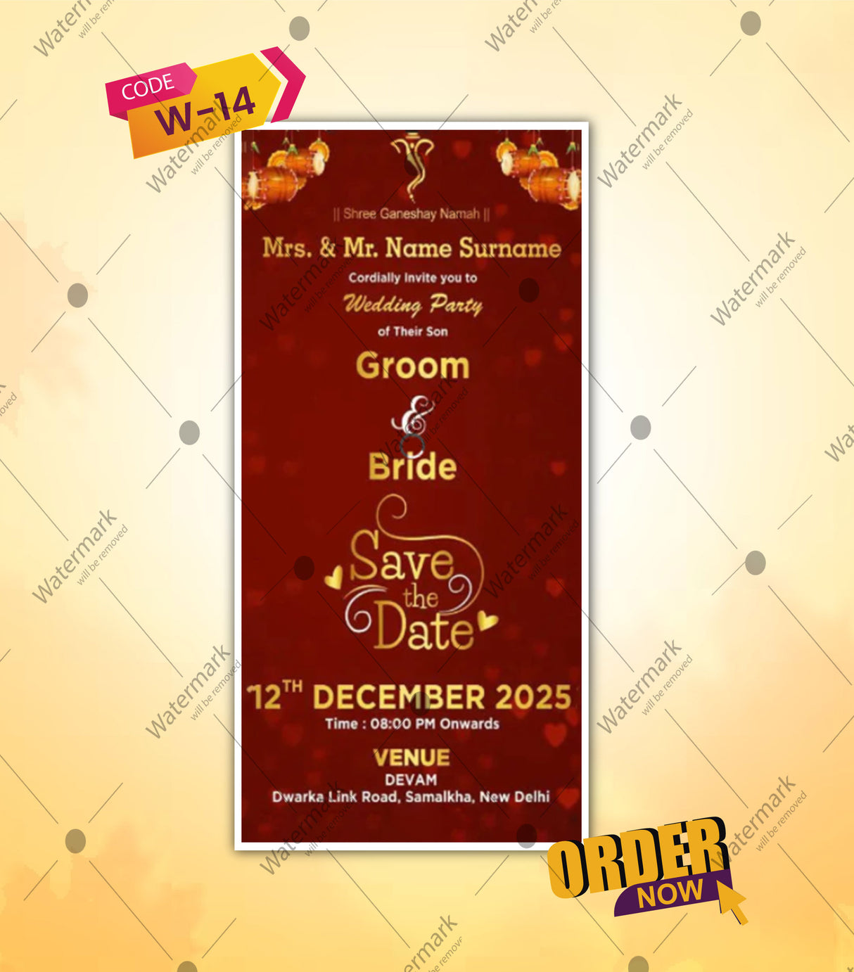 Punjabi Sikh Wedding Invitation