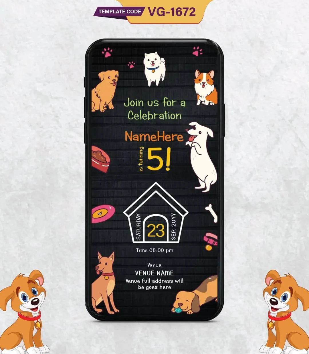 Puppy Dog Birthday Party Invitation