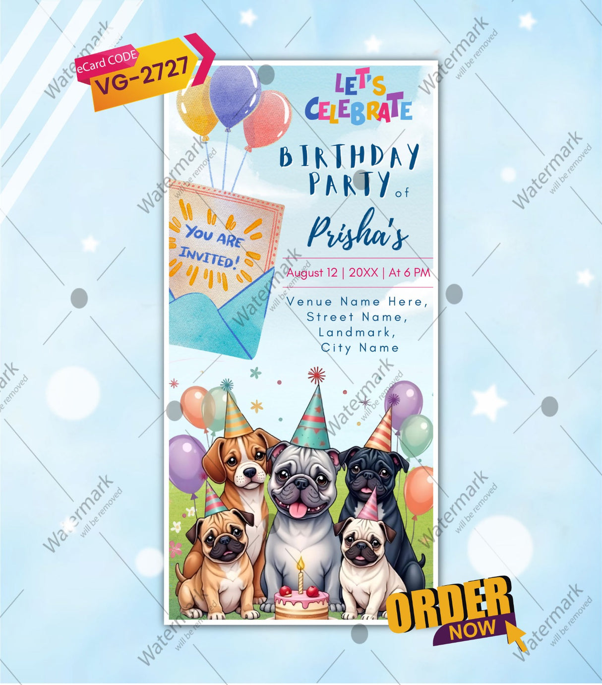 Puppy Party Invitation Printable