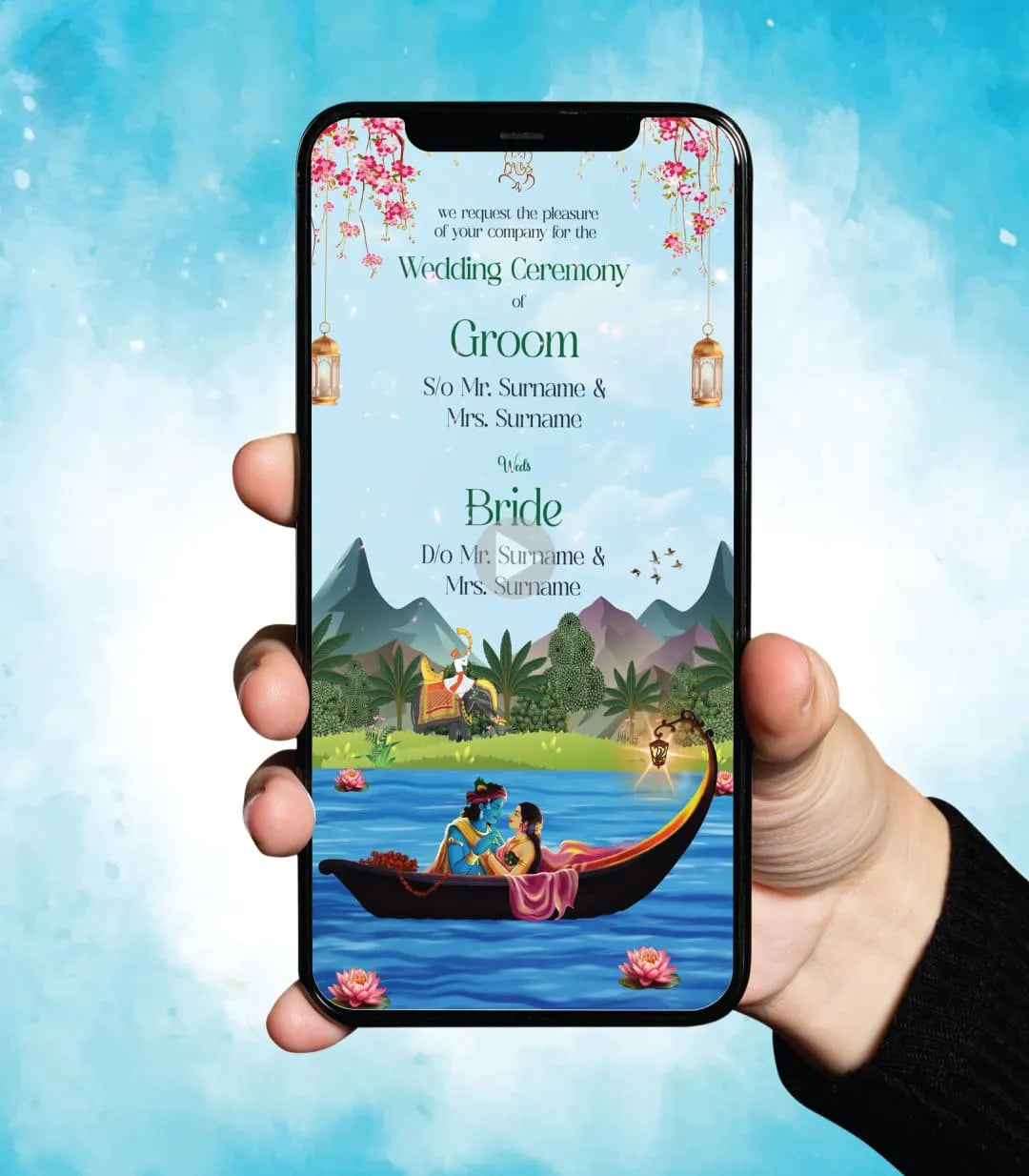 Radha Krishna Theme Wedding Invitation Video