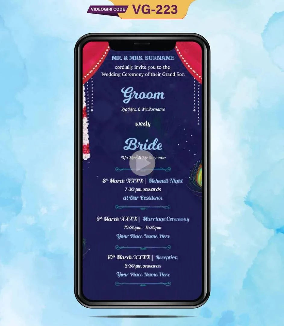 Radha Krishna Theme Wedding Invite Video