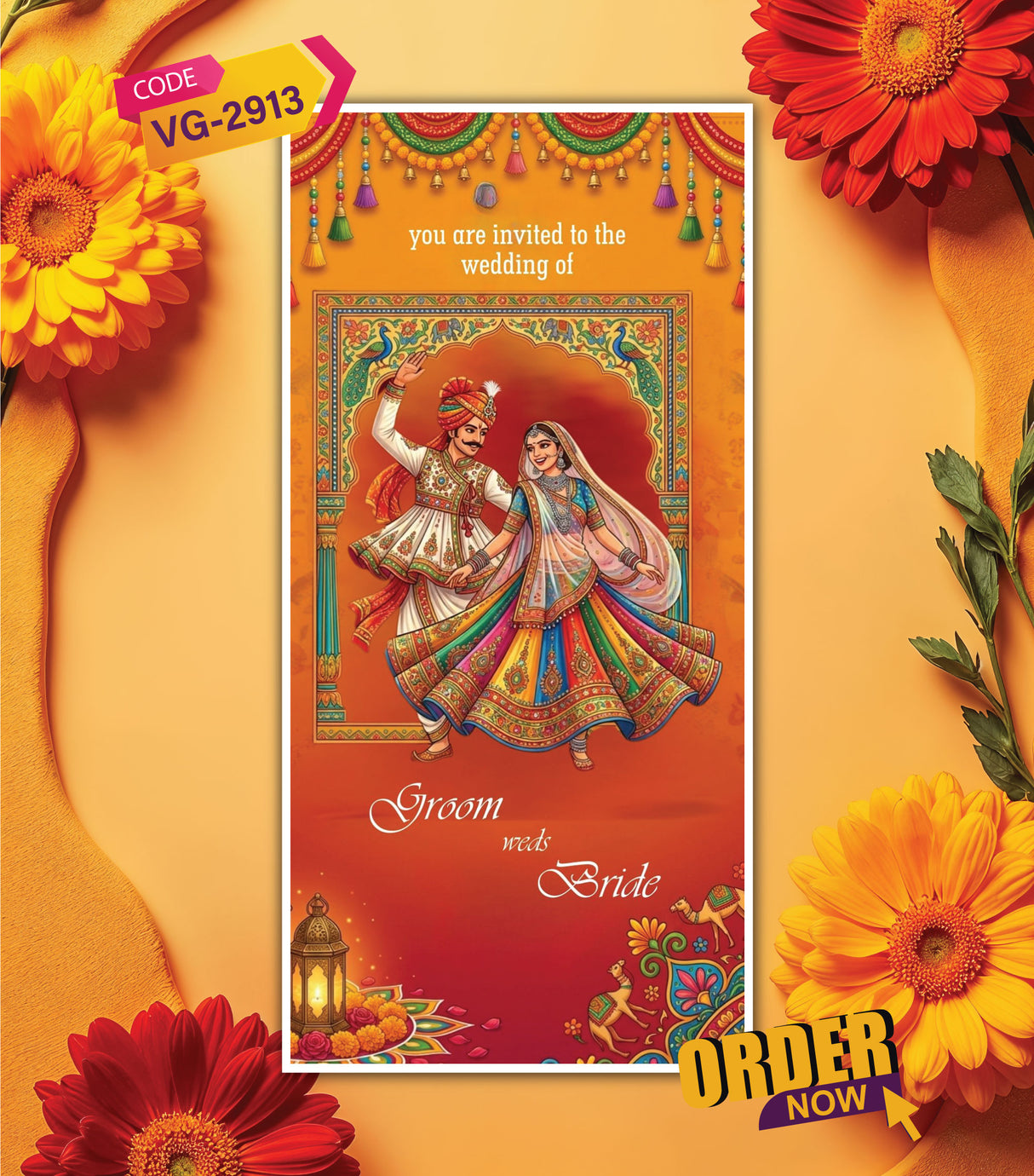 Rajasthani Royal Wedding Invitation