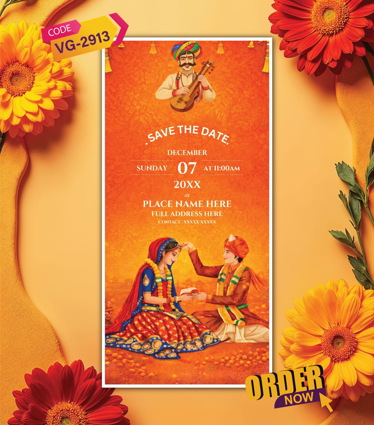 Rajasthani Royal Wedding Invitation