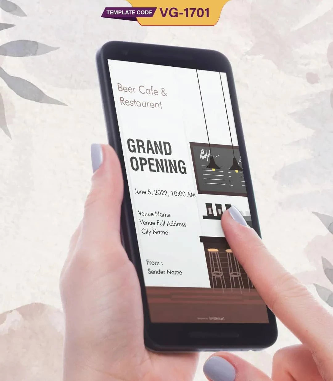 Restaurant And Cafe Grand Opening Invitation Card