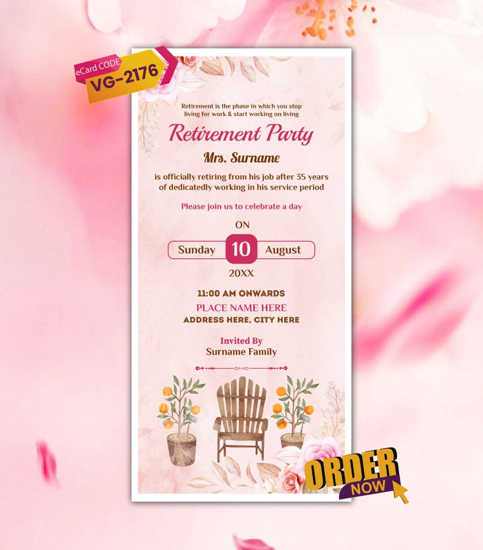 Retirement Party Function Invitation