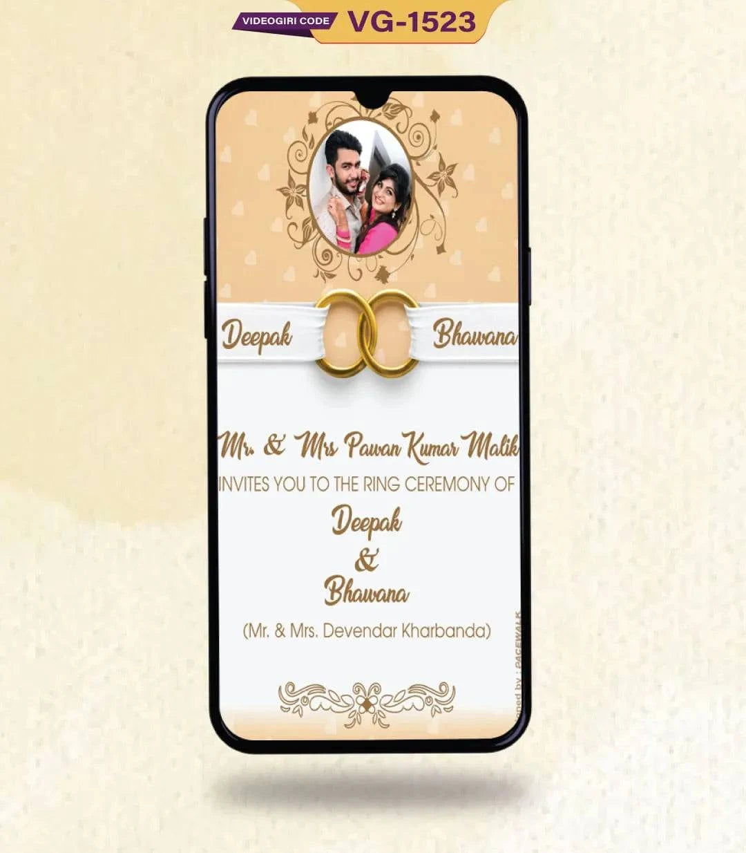 Ring Ceremony Invitation Card