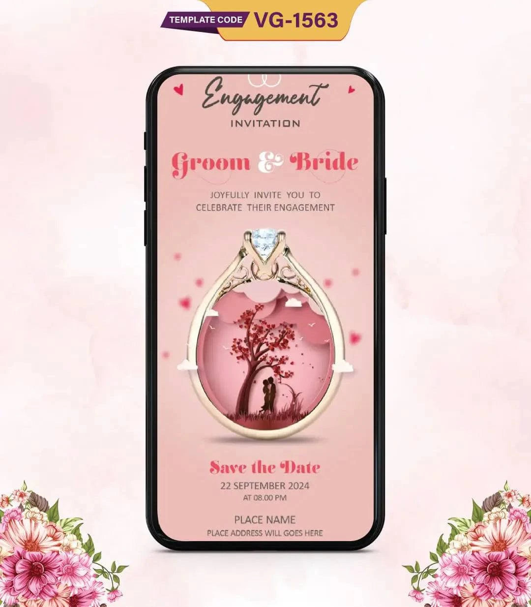 Romantic Engagement Save The Date Invitation