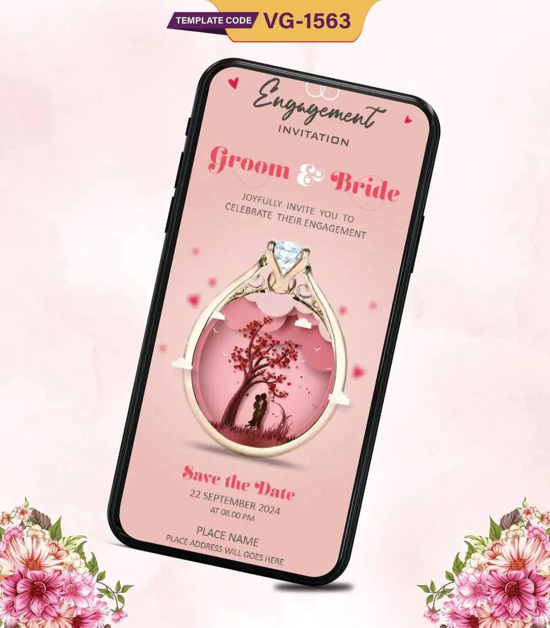 Romantic Engagement Save The Date Invitation