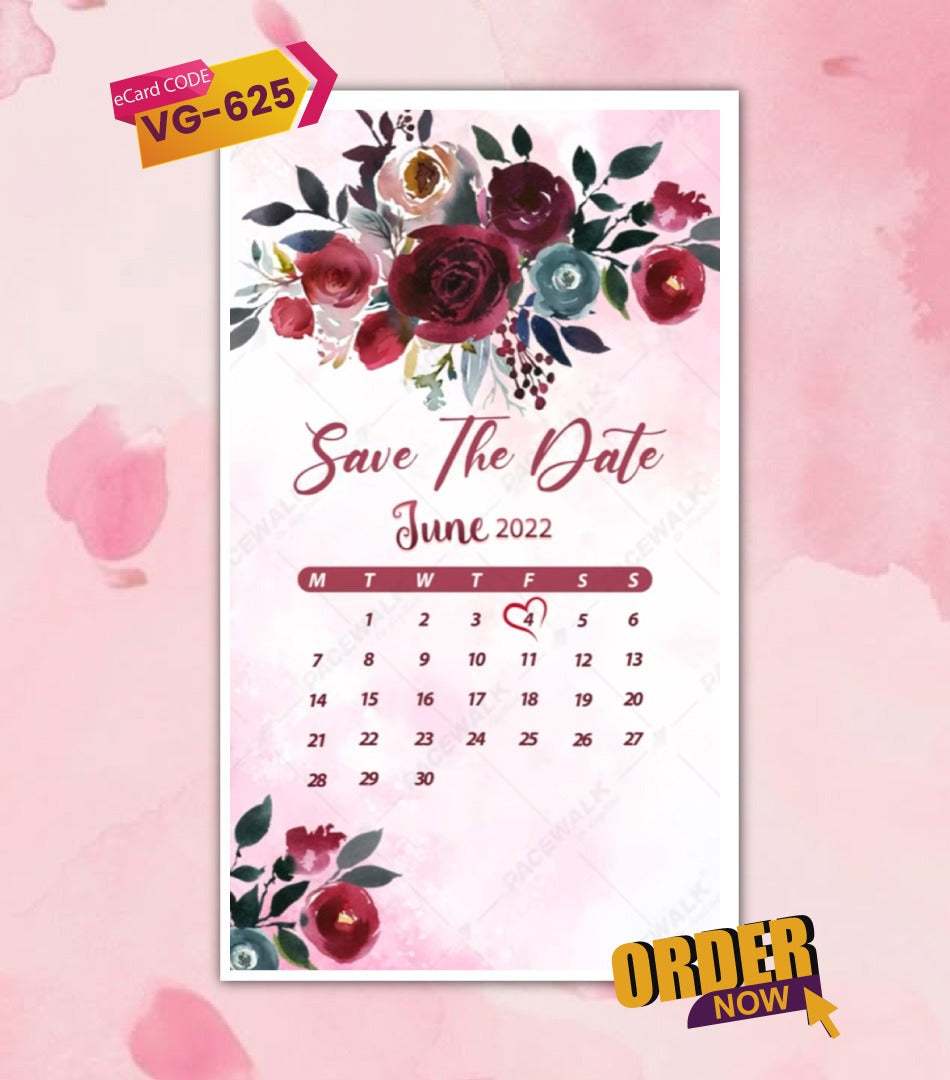 Rose Calendar Save The Date Invite Video