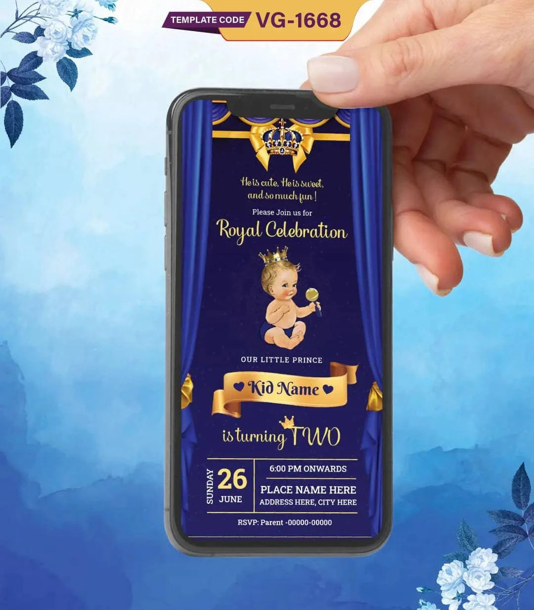 Royal Celebration Birthday Invitation Card