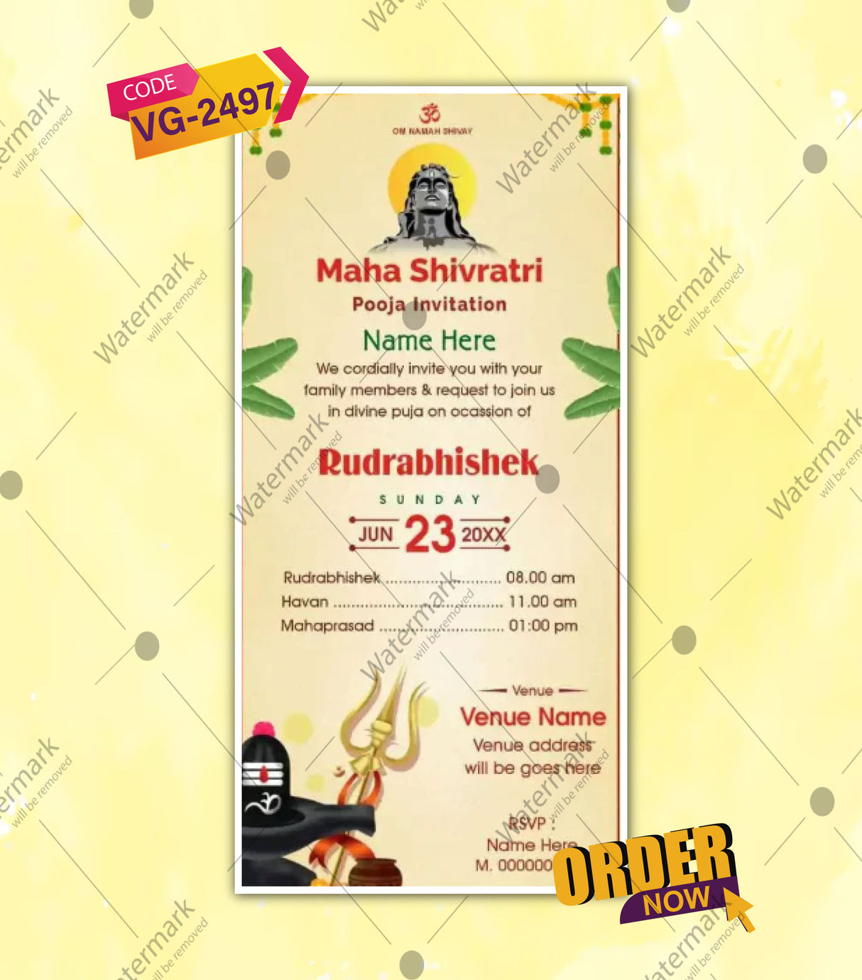 Rudrabhishek Puja Invitation