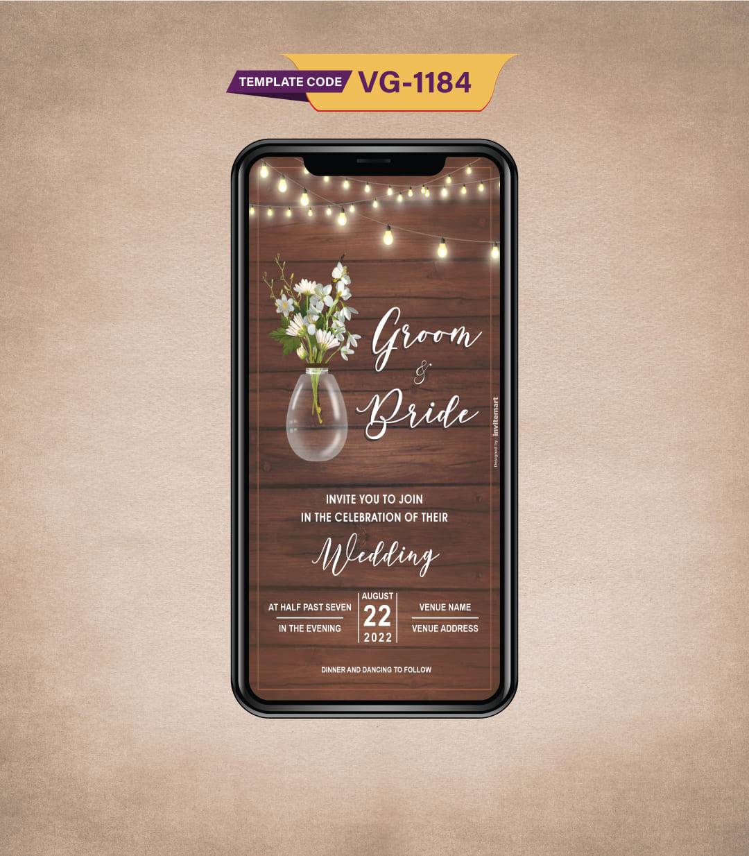 Rustic Mason Jar Wedding Invitation Card