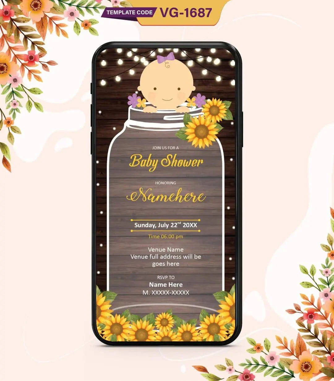 Rustic Baby Shower Invitation